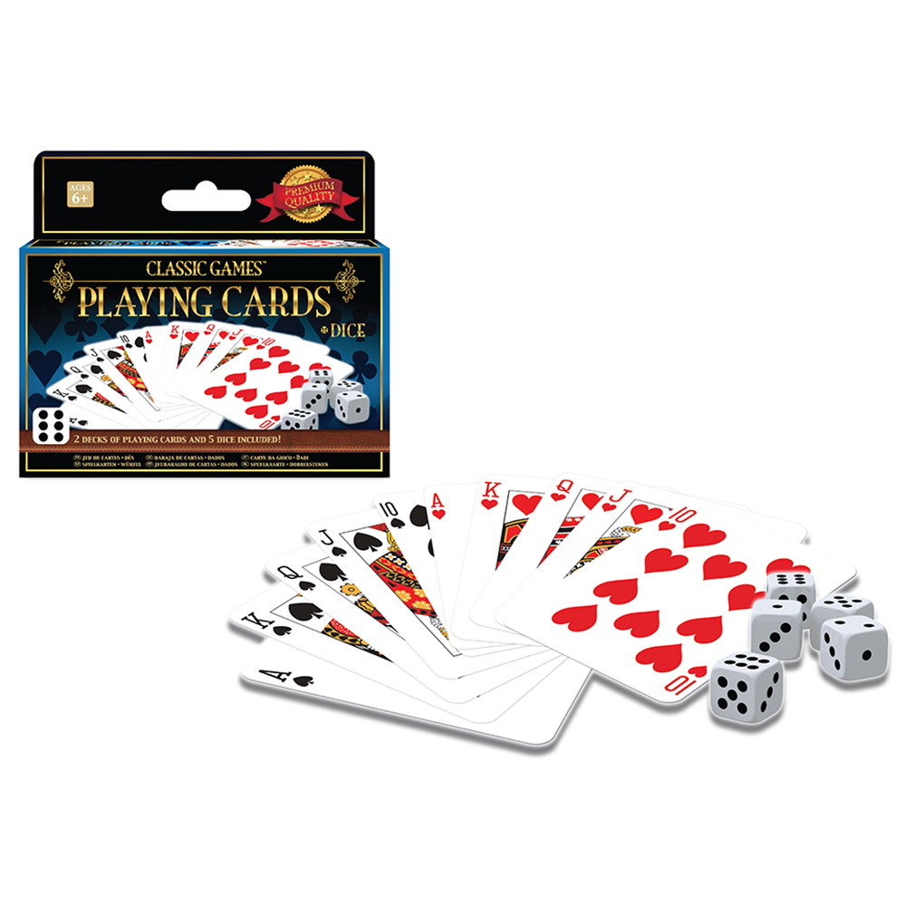 Merchant Ambassador - Classic Games - 2 Decks Playing Cards & 5 Dice
