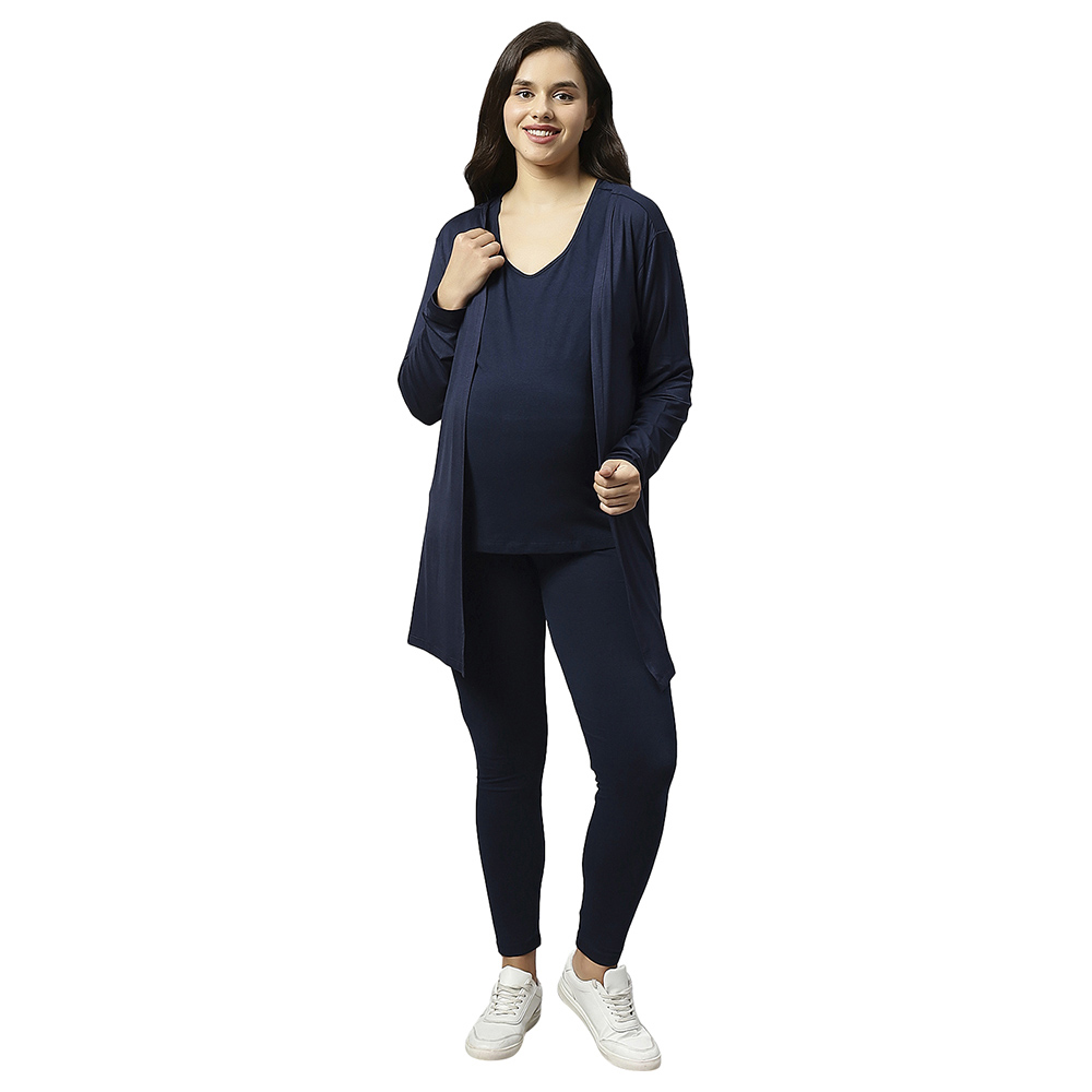 Tummy - Maternity Basic Active Wear Leggings - Dark Blue