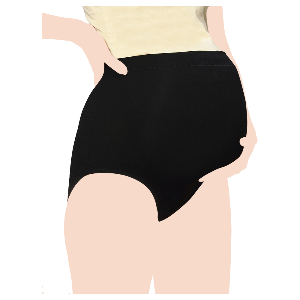 Tummy - 2pc-Set - Women High Waist Maternity Panty - Black/Grey