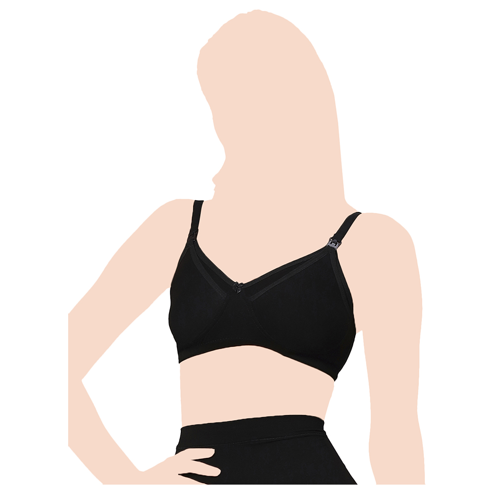 Tummy - 2pc-Set - Women Maternity Set Of Panty And Bra - Black