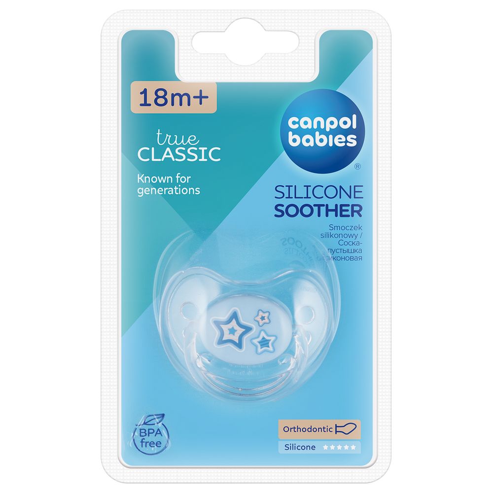 Canpol - Newborn Orthodontic Silicone Soother - 18M+ - Blue