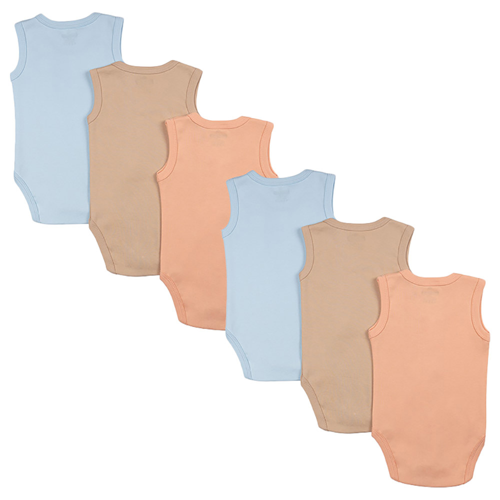 Babies Basic - 6pc-Set - 100% Cotton Boys Sleeveless Bodysuit