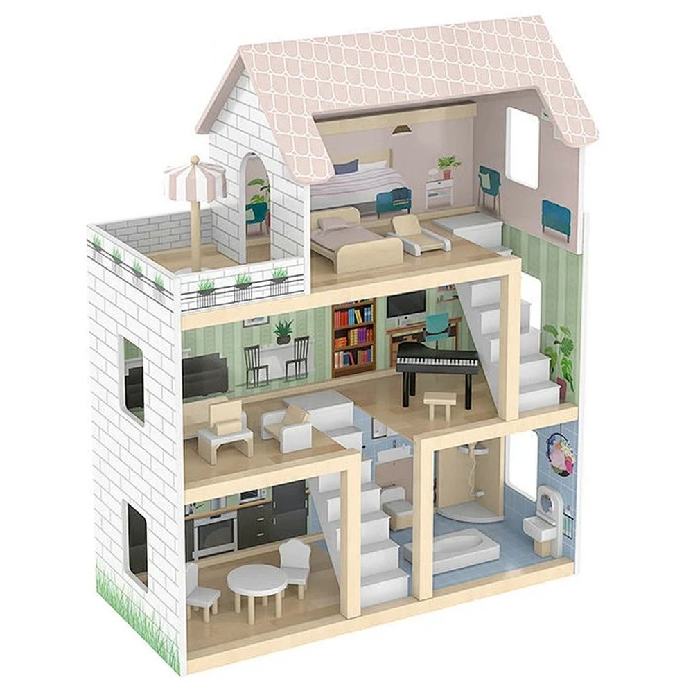 Little Angel - Kids Wooden Doll House Toy Play Set