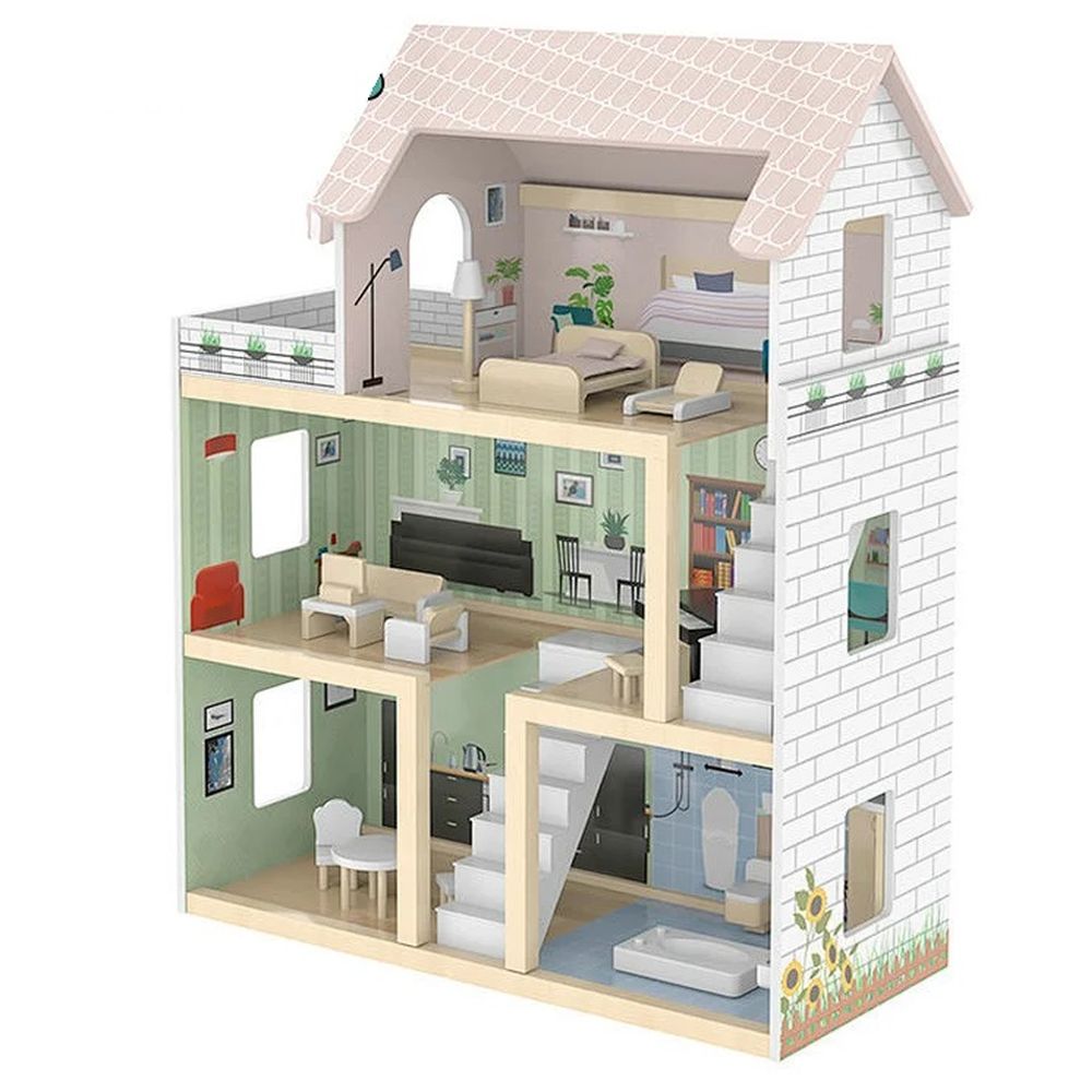 Little Angel - Kids Wooden Doll House Toy Play Set