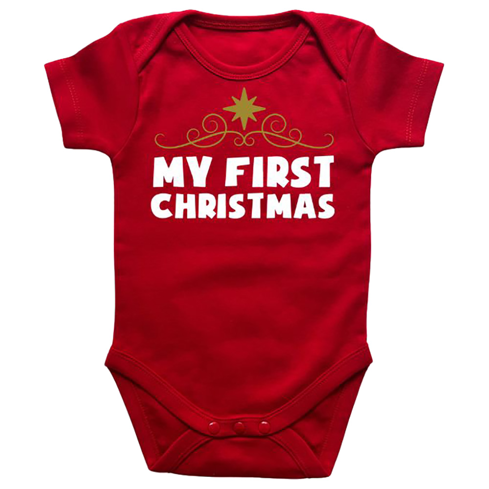 Impressions - My First Christmas Half Sleeved Onesies - Red