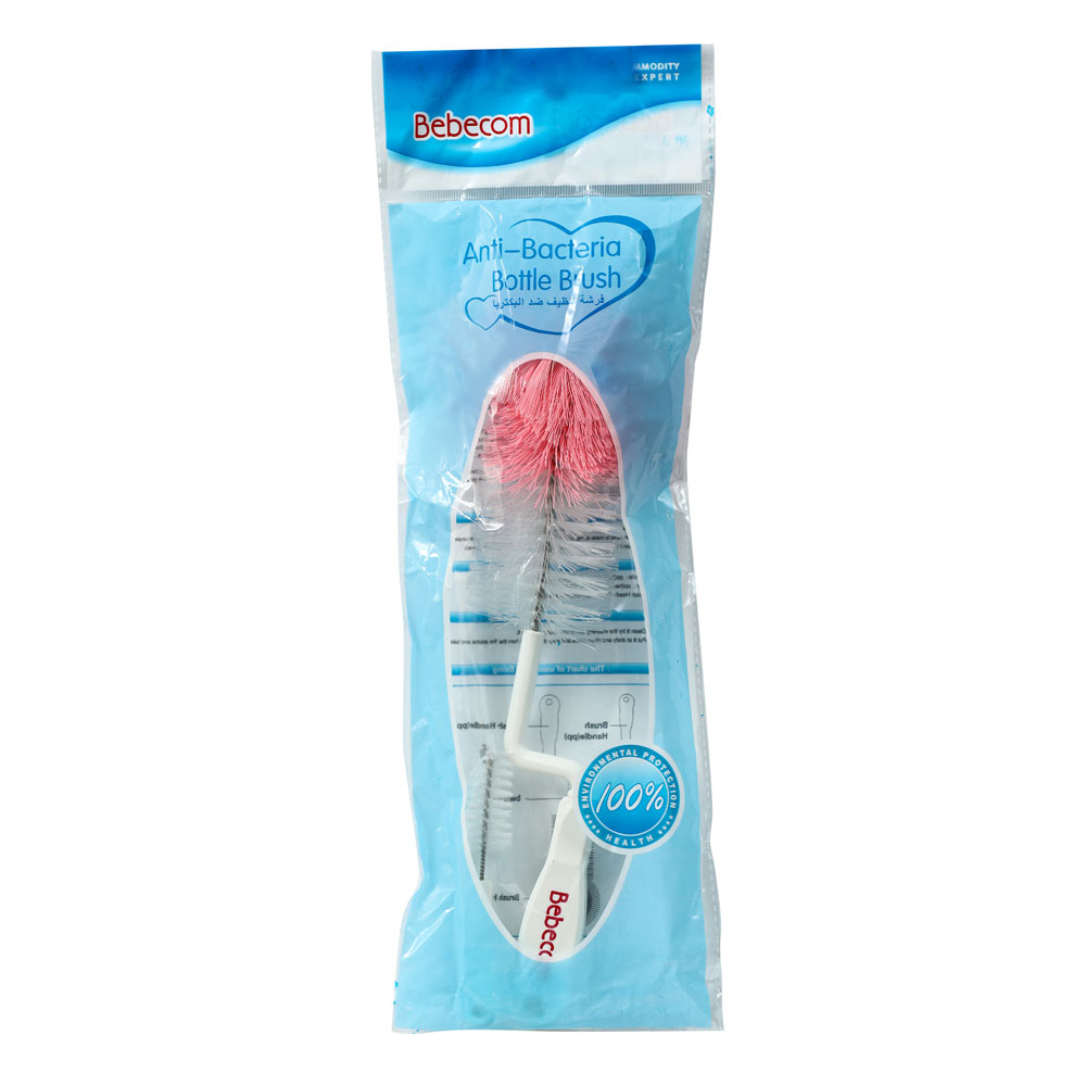 Bebecom Nylon Bottle Brush + Nipple Brush - Small 1pc - Assorted