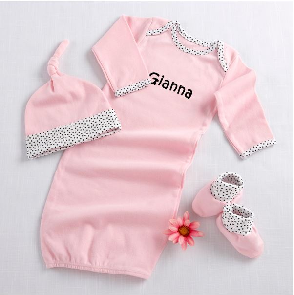Baby Aspen "Welcome Home Baby!" 3-Piece Layette Set in Keepsake Gift Box - Pink