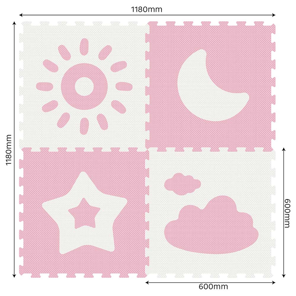 Sunta - Weather Series Classic Puzzle Mat 4pc - Pink
