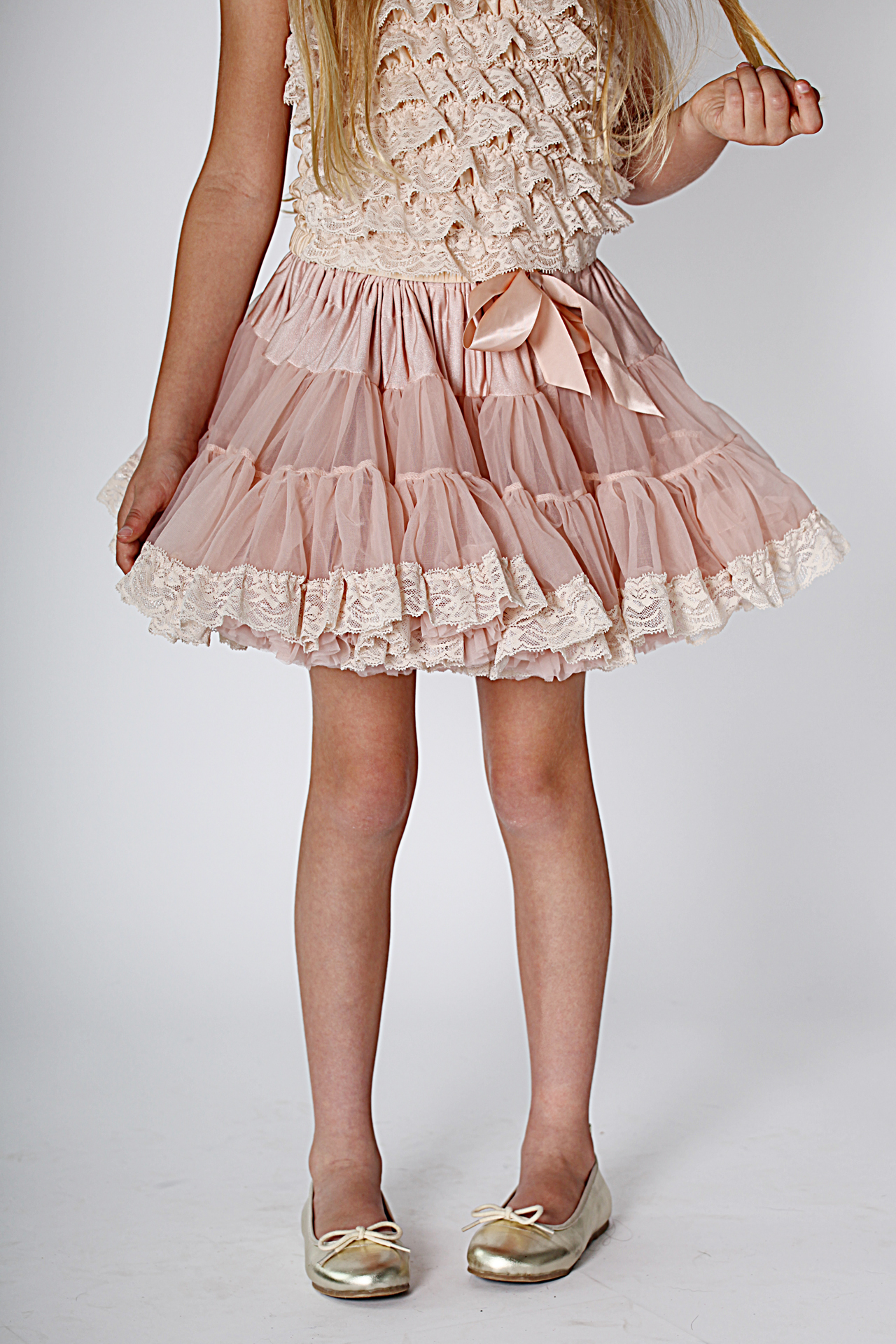Champagne Lace Multicolor Skirt