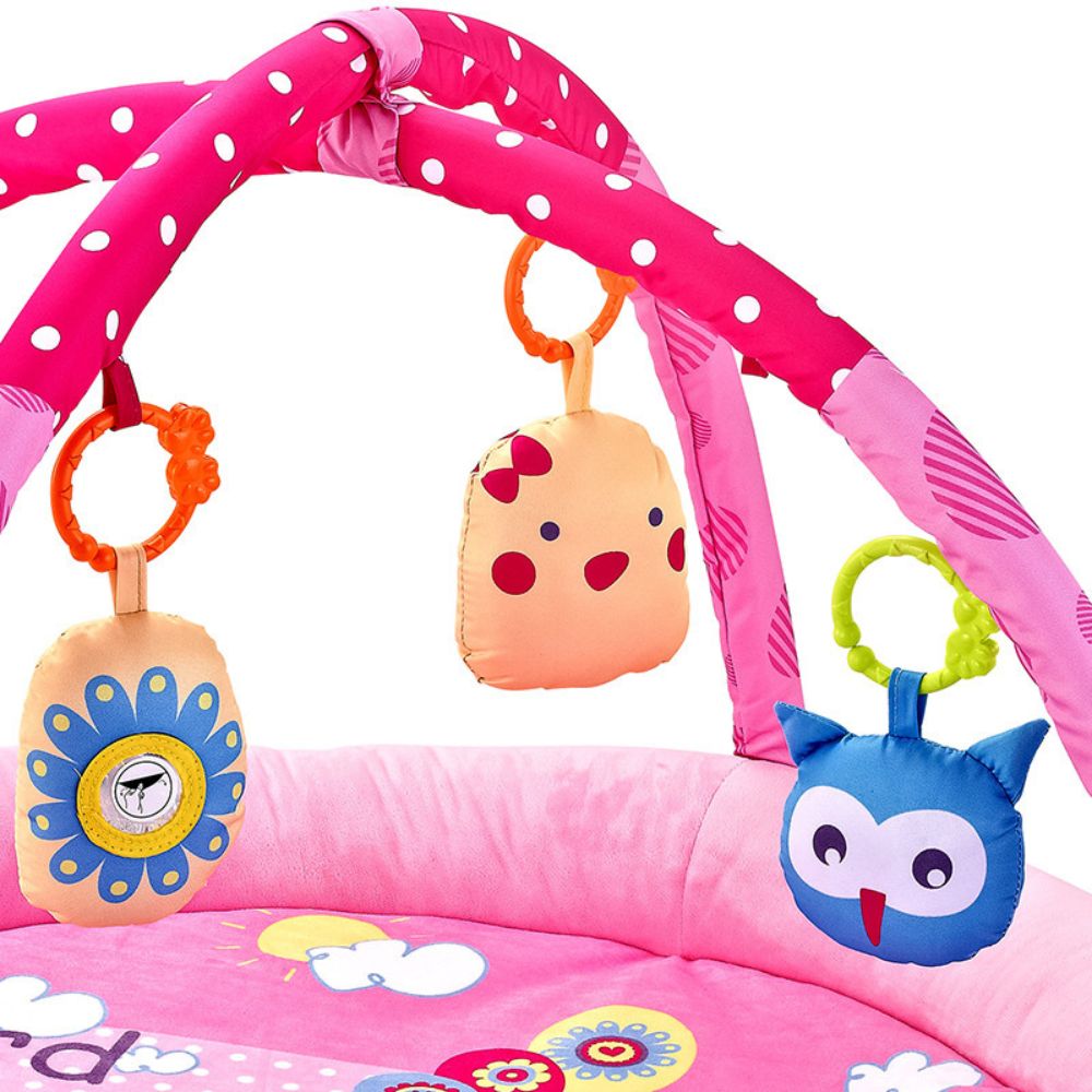 Little Angel - Baby Activity Gym Playmat & Hanging Rattle Toys - Pink