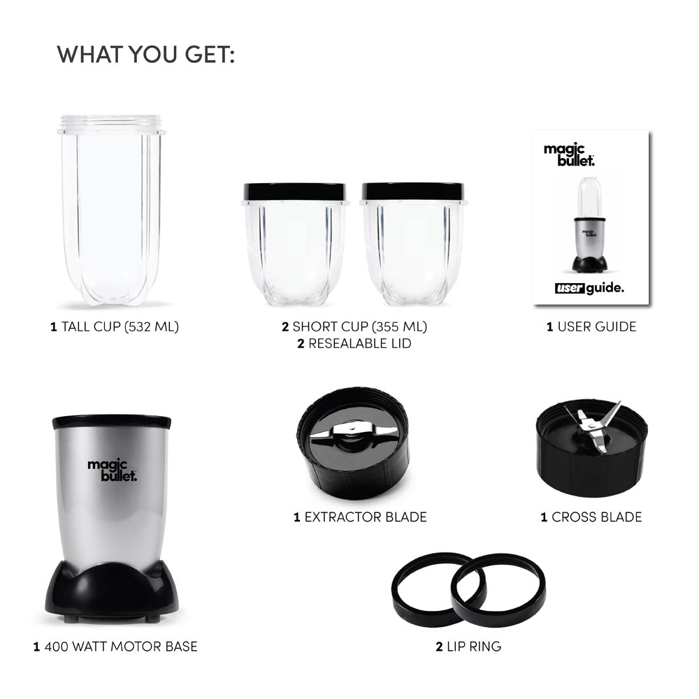 MagicBullet - 9pc Accessories High-Speed Blender 400W - Silver