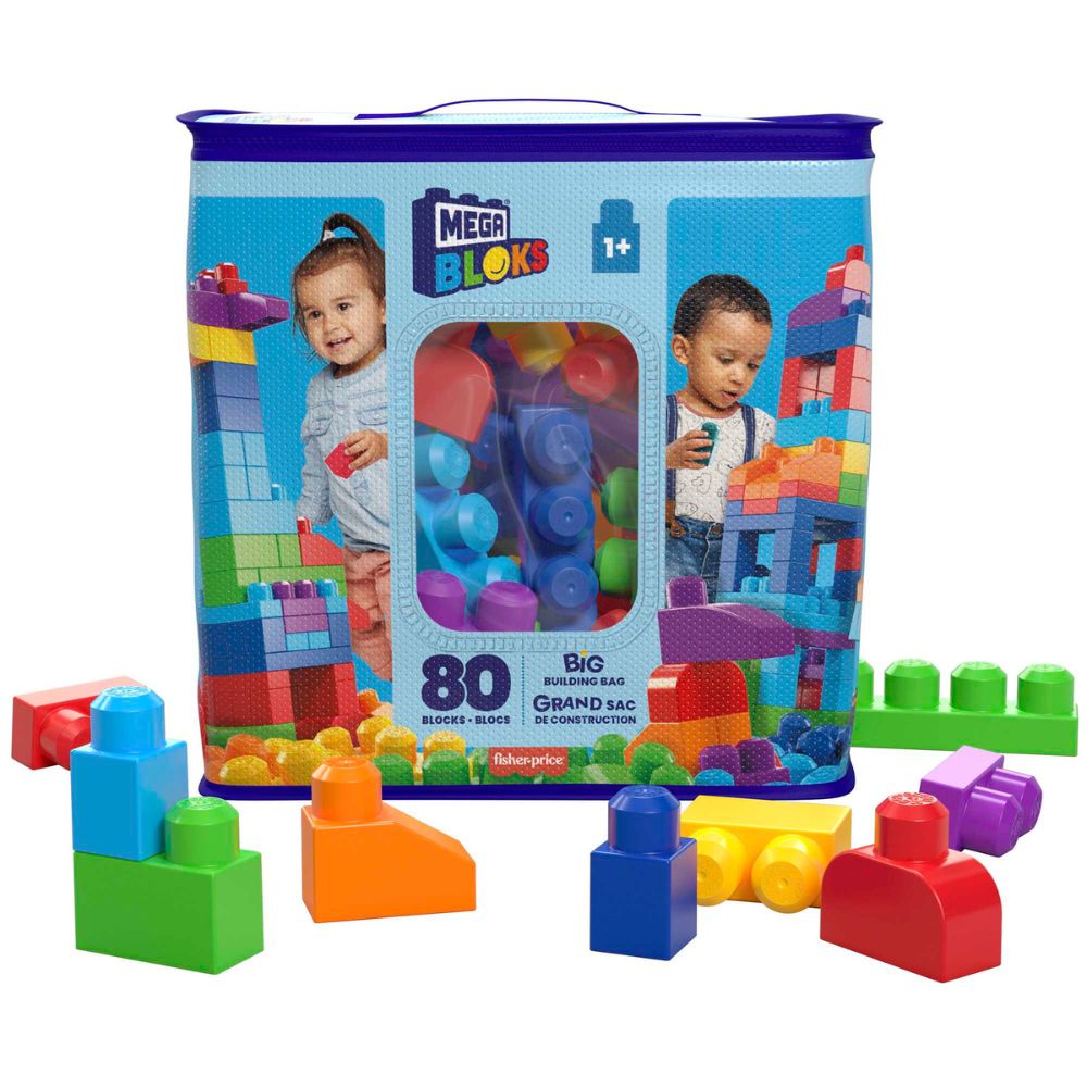 Mega Bloks Big Building Bag - 80 pieces - Blue
